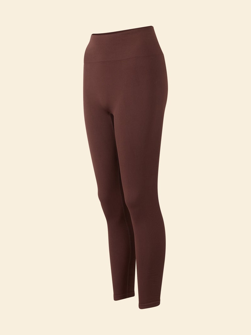 Legging sportivo a costine - (ekstract) Marrone - Kiabi