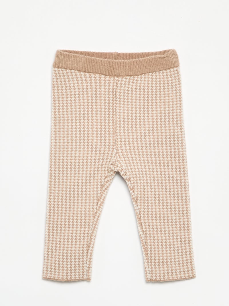 Legging stampato in maglia compatta Beige - Kiabi