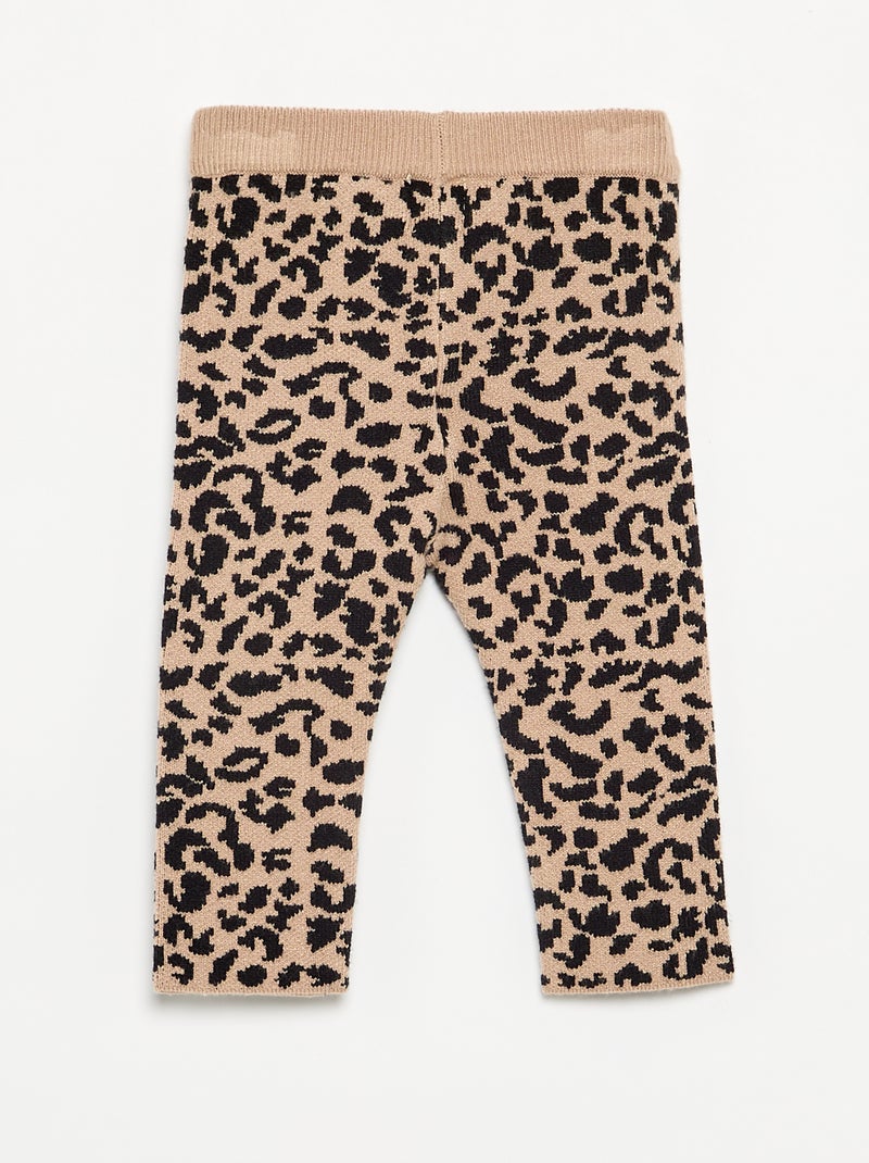Legging stampato in maglia compatta Beige - Kiabi