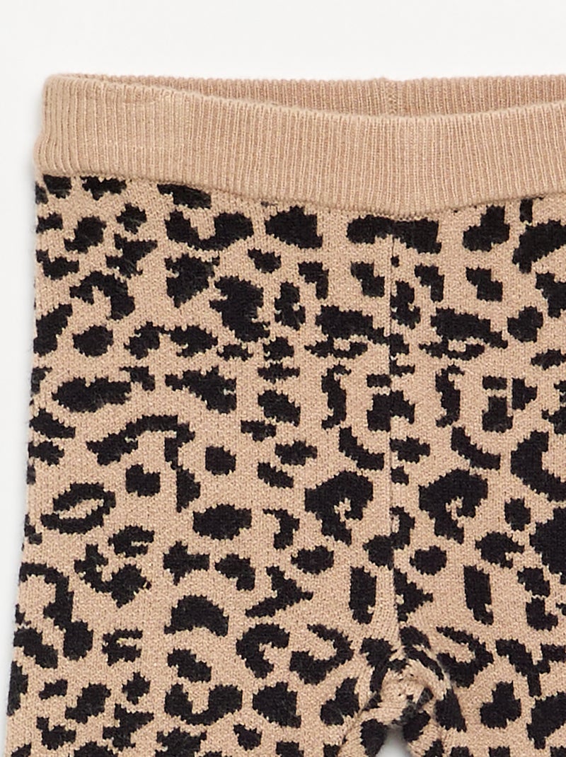 Legging stampato in maglia compatta Beige - Kiabi