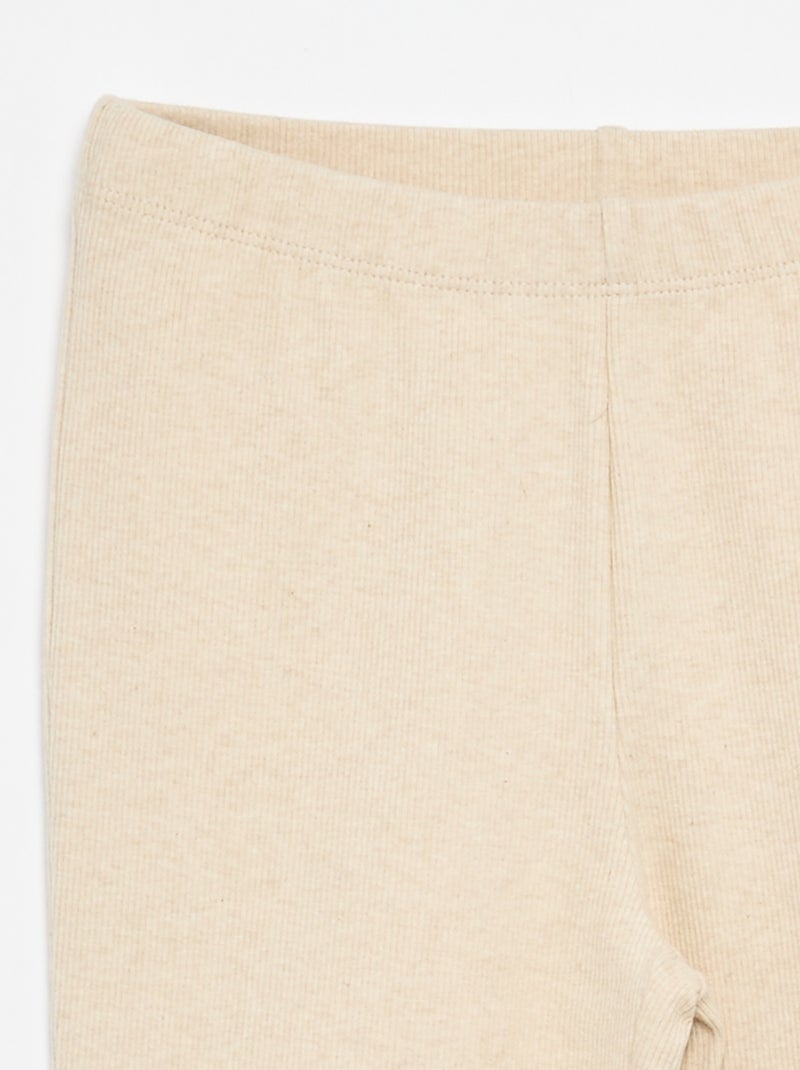 Legging svasato a costine Beige - Kiabi