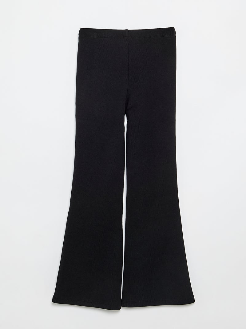 Legging svasato a costine Nero - Kiabi