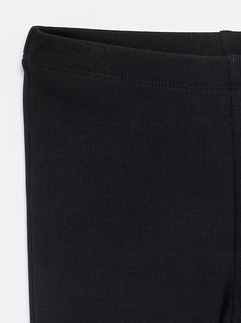 Legging svasato a costine Nero - Kiabi