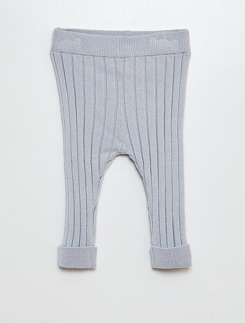 Leggings a coste + calzini con ricamo