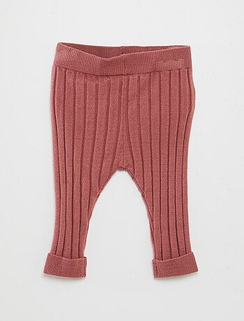 Leggings a coste + calzini con ricamo