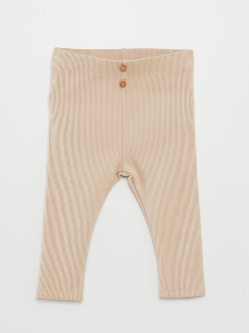 Leggings a coste con bottoni - Kiabi