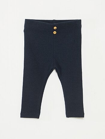 Leggings a coste con bottoni