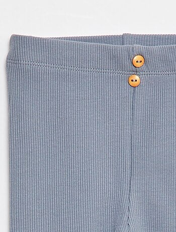 Leggings a coste con bottoni