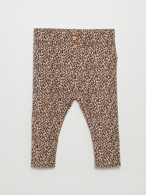 Leggings a coste con bottoni fantasia - Kiabi
