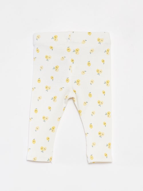 Leggings a coste con bottoni fantasia - Kiabi