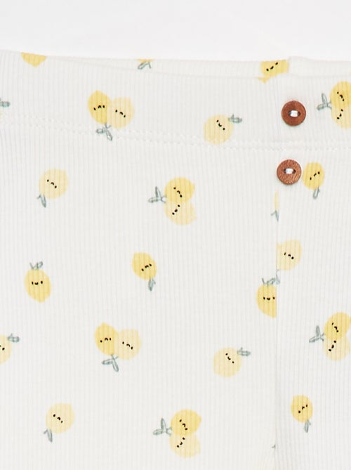 Leggings a coste con bottoni fantasia - Kiabi