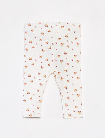 Leggings a coste con bottoni fantasia