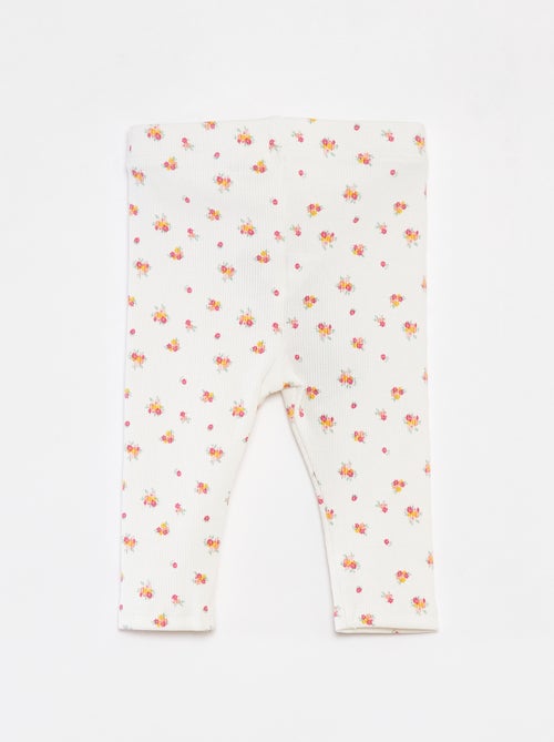 Leggings a coste con bottoni fantasia - Kiabi