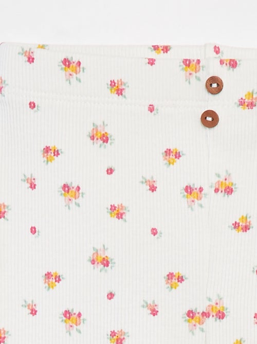 Leggings a coste con bottoni fantasia - Kiabi