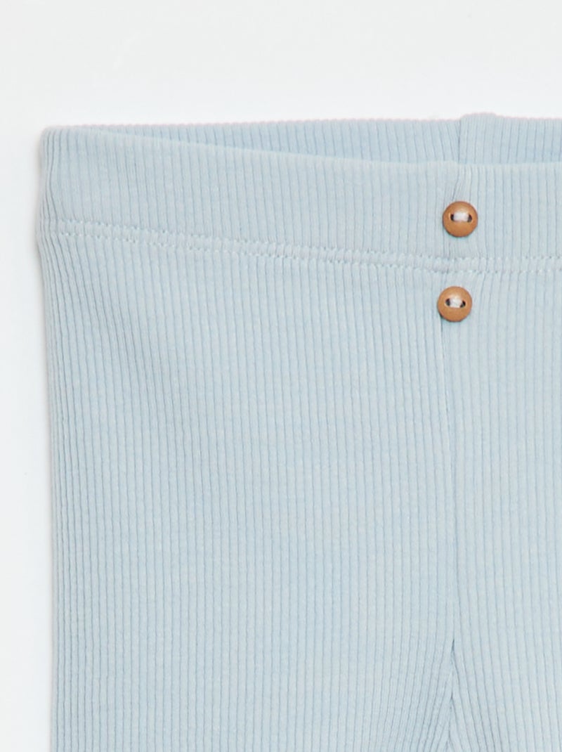 Leggings a coste con bottoni Grigio - Kiabi