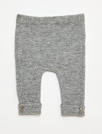 Leggings a coste con bottoni