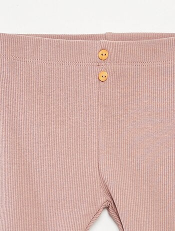 Leggings a coste con bottoni