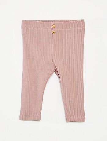 Leggings a coste con bottoni