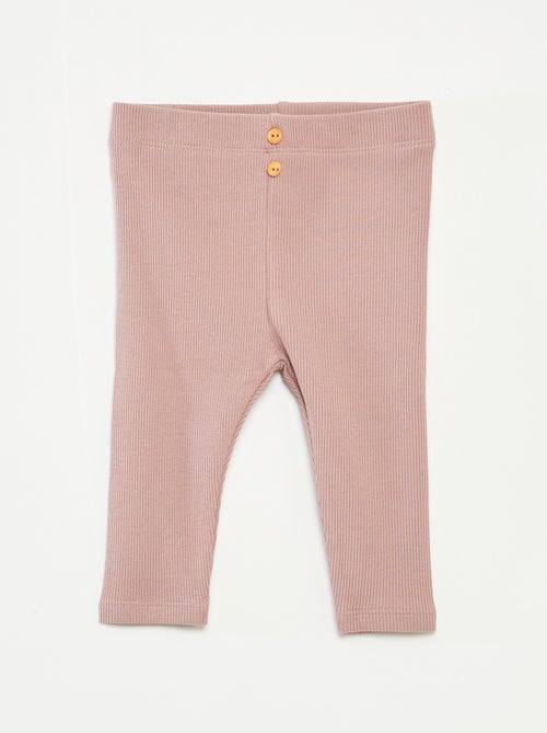 Leggings a coste con bottoni - Kiabi