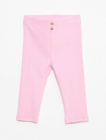 Leggings a coste con bottoni