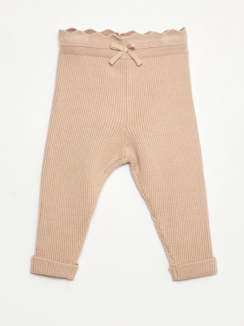 Leggings a coste con fiocco decorativo - Kiabi