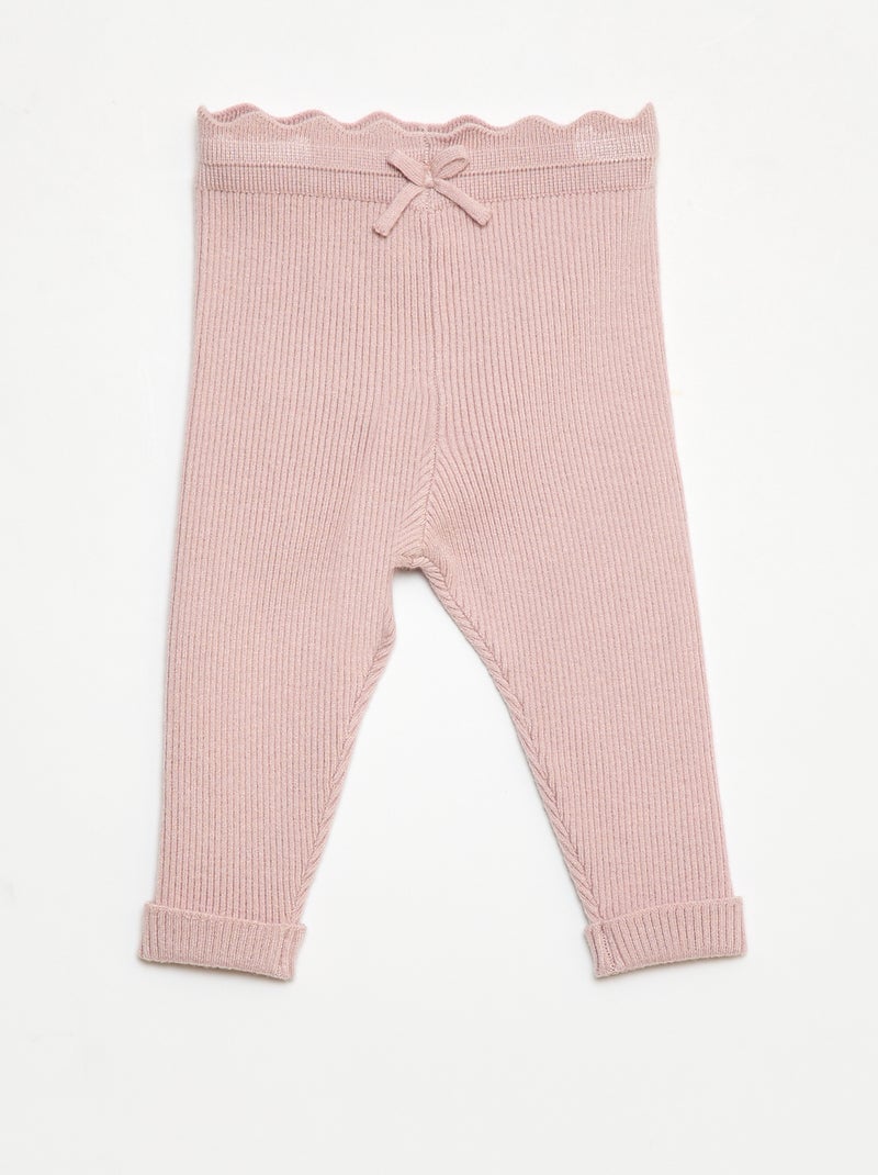 Leggings a coste con fiocco decorativo Viola - Kiabi