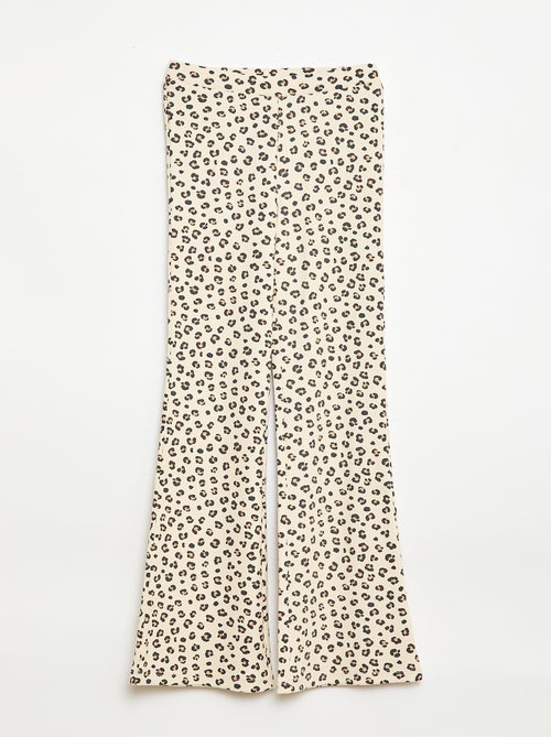 Leggings a coste con motivo - Kiabi