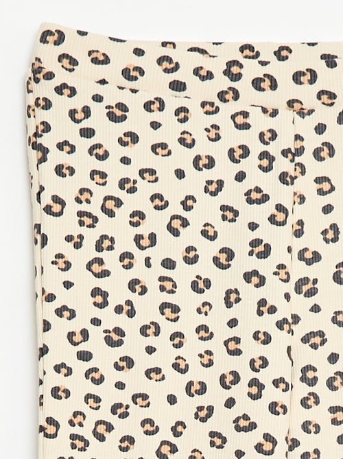 Leggings a coste con motivo - Kiabi