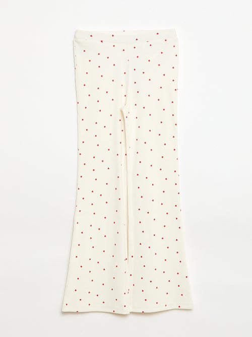 Leggings a coste con motivo - Kiabi