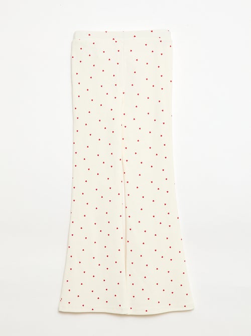 Leggings a coste con motivo - Kiabi