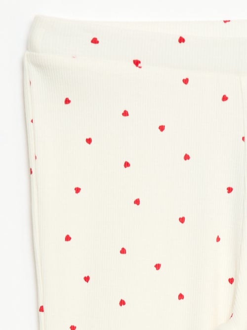 Leggings a coste con motivo - Kiabi Leggings a coste con motivo - Kiabi