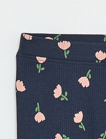Leggings a coste con motivo