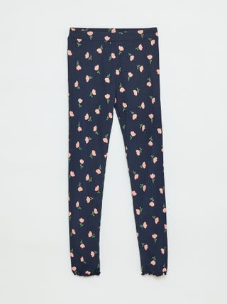 Leggings a coste con motivo