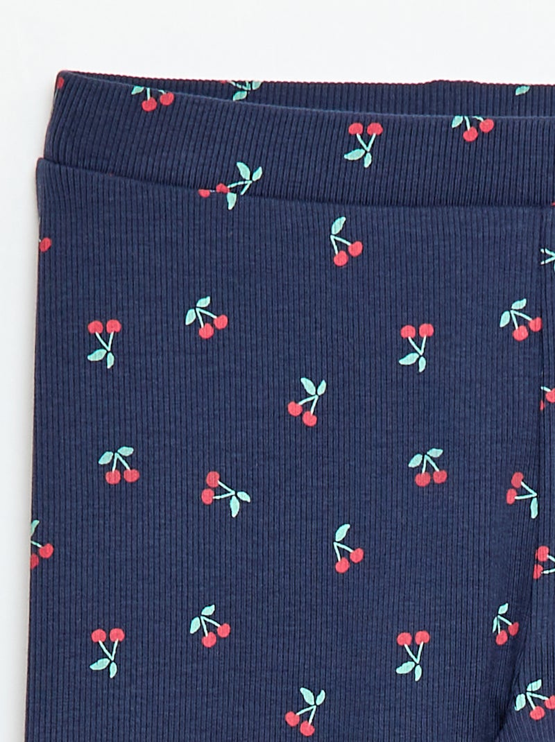 Leggings a coste con motivo Blu - Kiabi