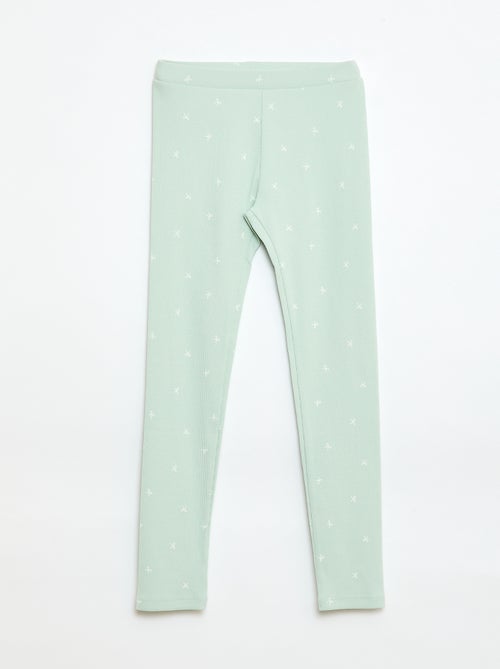 Leggings a coste con motivo - Kiabi