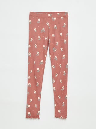 Leggings a coste con motivo