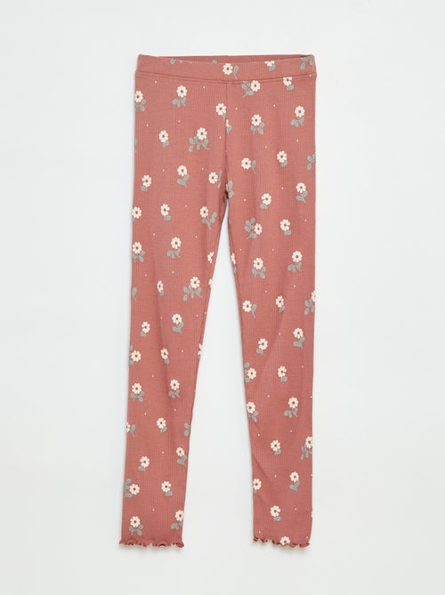 Leggings a coste con motivo - Kiabi