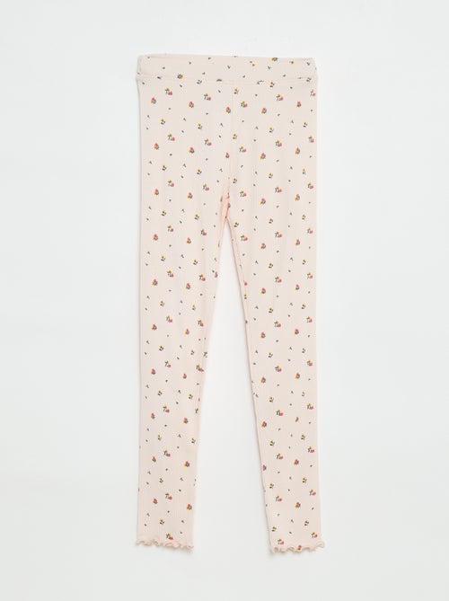 Leggings a coste con motivo - Kiabi