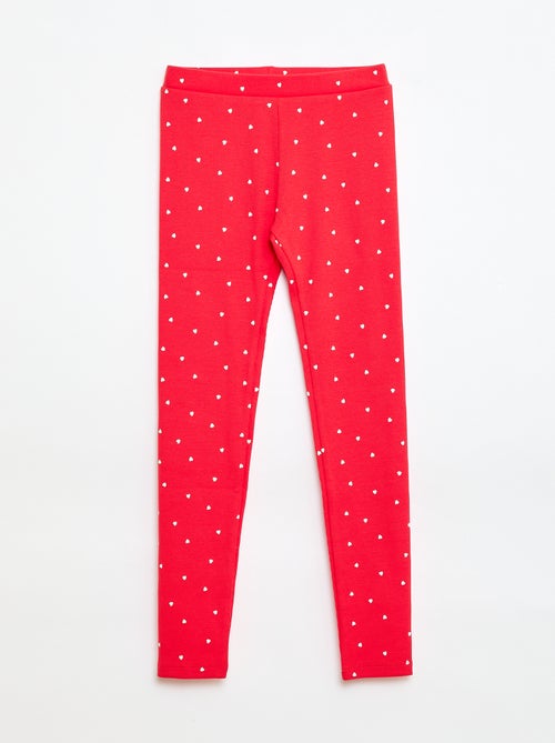 Leggings a coste con motivo - Kiabi