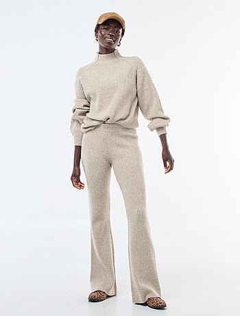 Leggings a coste in materiale soffice