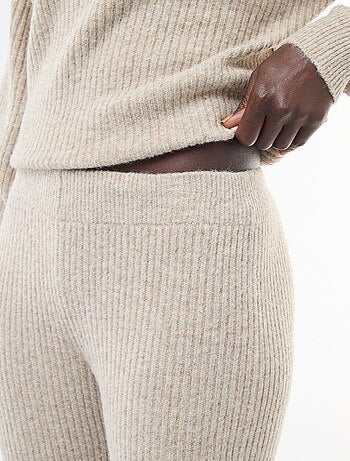 Leggings a coste in materiale soffice