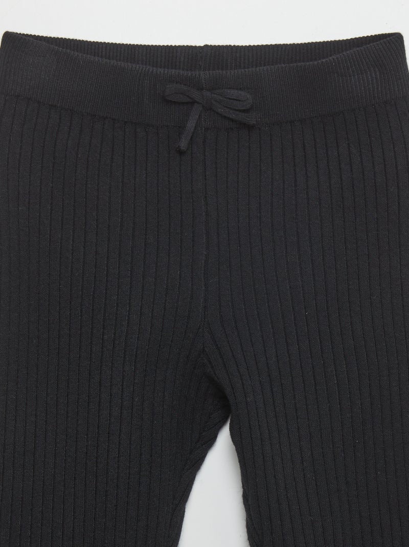 Leggings a coste nero - Kiabi