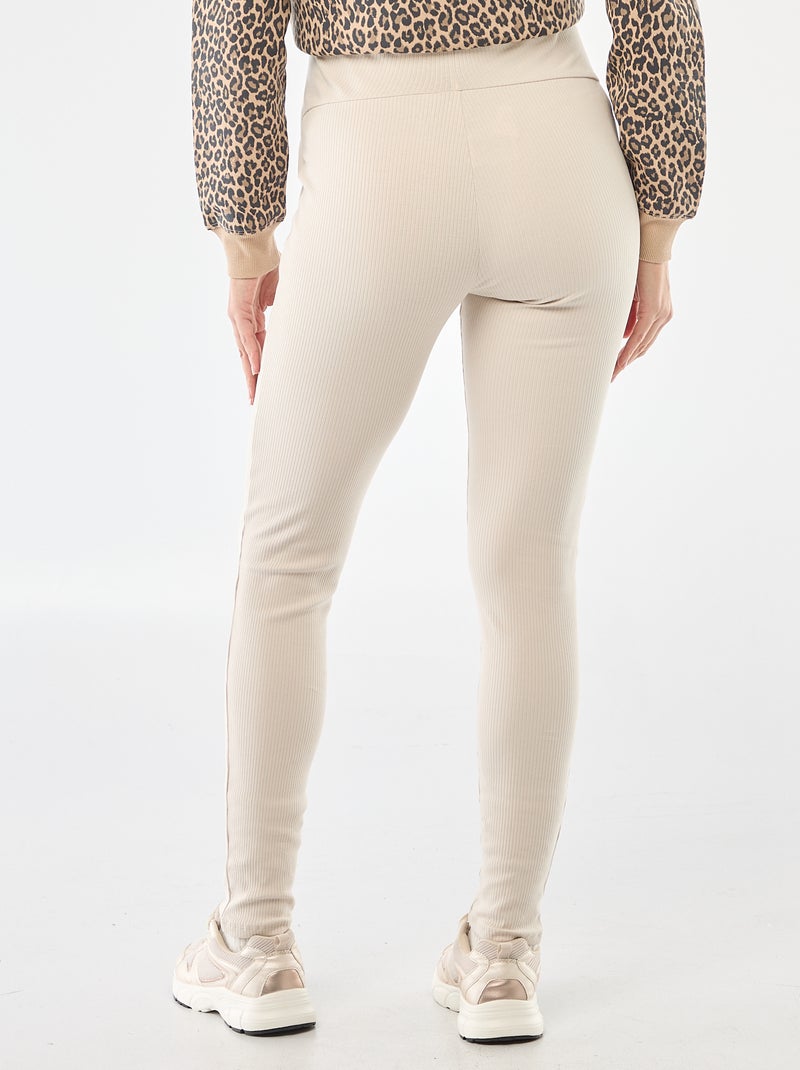 Leggings a coste premaman Beige - Kiabi