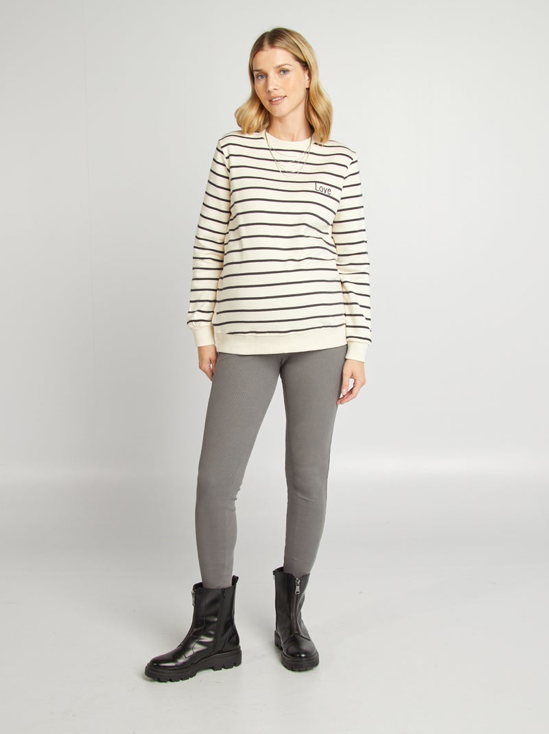 Leggings a coste premaman GRIGIO - Kiabi