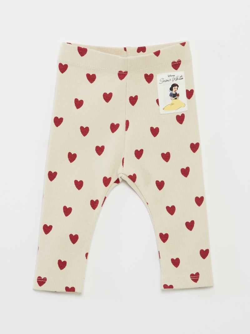 Leggings a coste stampati BIANCO - Kiabi