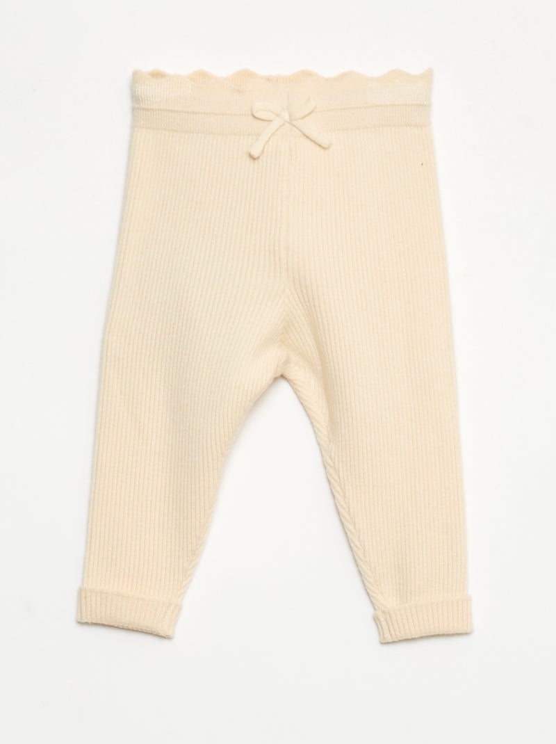 Leggings a costine con fiocco fantasia Bianco - Kiabi