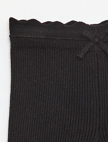 Leggings a costine con fiocco fantasia