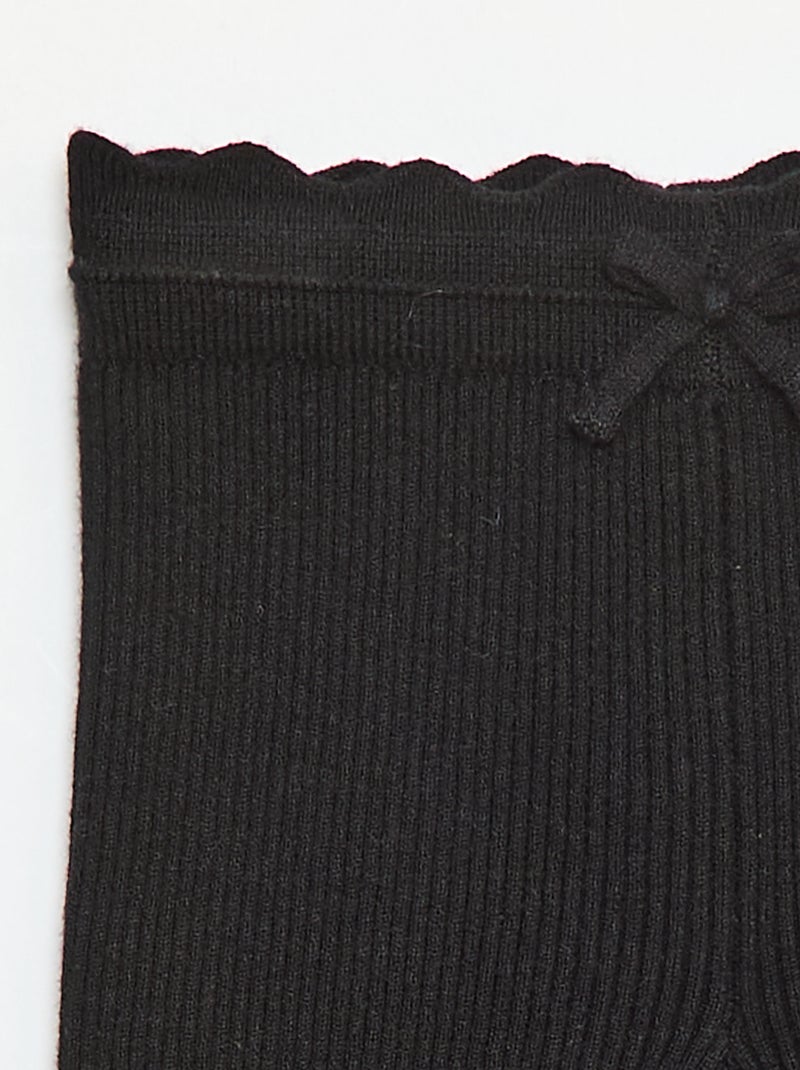 Leggings a costine con fiocco fantasia Nero - Kiabi