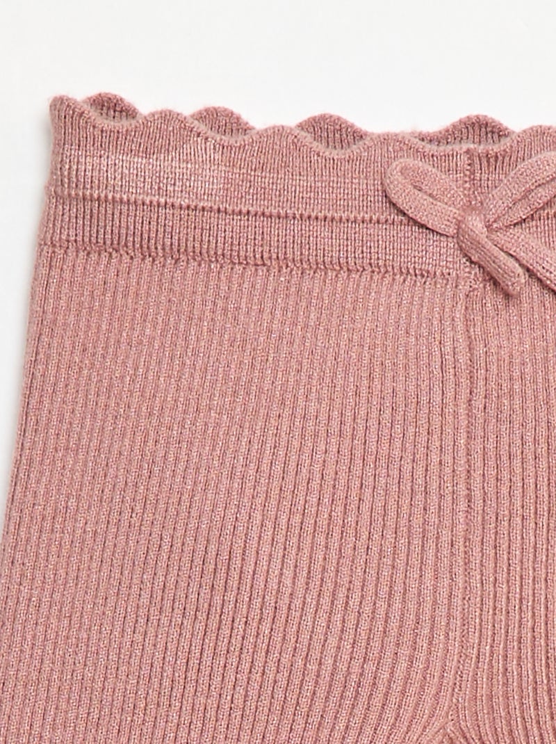 Leggings a costine con fiocco fantasia Rosa - Kiabi