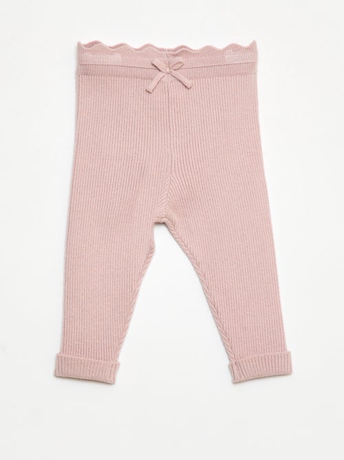 Leggings a costine con fiocco fantasia - Kiabi